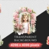Little Flower Girls Watercolor Clipart Bundle - 590+ transparent PNG, Cute floral girl png, Cute artwork, Commercial use, Digital download