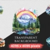 Mountain Landscapes Watercolor Clipart Bundle - 503+ transparent PNG, Majestic mountain images, Alpine png, Commercial use, Digital download