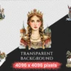 Medieval Town Watercolor Clipart Bundle - 680+ transparent PNG, Old world town graphics, Timeless village, Commercial use, Digital download
