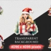 Christmas Dogs Watercolor Clipart Bundle - 680+ transparent PNG, Cozy festive dog graphics, Holiday pup art,Commercial use, Digital download