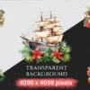 Tropical Christmas Watercolor Clipart Bundle - 790+ transparent PNG, Exotic tropic holiday image,Festive png,Commercial use,Digital download