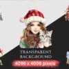 Christmas Cats Watercolor Clipart Bundle - 721+ transparent PNG, Holiday cat images, Cozy festive kitty png, Commercial use,Digital download