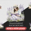 Wildflower Novel Watercolor Clipart Bundle - 595+ transparent PNG, Rustic book graphics, Storybook images, Commercial use, Digital download