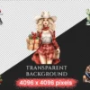 Western Christmas Watercolor Clipart Bundle - 1140+ transparent PNG, Festive western graphics, Cowboy png, Commercial use, Digital download