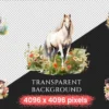 Spring Floral Animals Watercolor Clipart Bundle - 723+ transparent PNG, Spring pets graphics, Floral images, Commercial use,Digital download