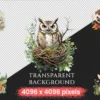 Wild Woodland Watercolor Clipart Bundle - 500+ transparent PNG, Woodland creature graphics, Nature images, Commercial use, Digital download