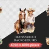 Ranch Watercolor Clipart Bundle - 374+ transparent PNG, Rustic homestead illustration, Western ranch art, Commercial use, Digital download