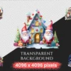 Christmas Gnomes Watercolor Clipart Bundle - 785+ transparent PNG, Festive magic graphics, Holiday gnome png,Commercial use,Digital download