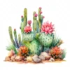 20 High-Quality Desert Cacti Clipart - Desert cacti digital watercolor JPG instant download for commercial use - Digital download