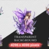 Fairy Dust Watercolor Clipart Bundle - 325+ transparent PNG, Fairytale purple graphics, Whimsical lilac art, Commercial use,Digital download