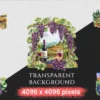 Vineyards Watercolor Clipart Bundle - 233+ transparent PNG, Rustic vineyard landscapes, Wine decor images, Commercial use, Digital download
