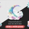 Heavenly Moons Watercolor Clipart Bundle - 389+ transparent PNG, Mystical night graphics, Ethereal moon art, Commercial use,Digital download