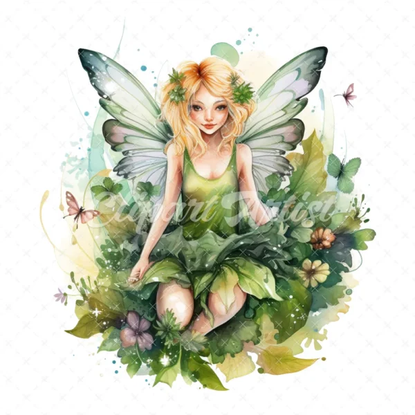 19 High-Quality Garden Fairy Clipart - Garden fairy digital watercolor JPG instant download for commercial use - Digital download