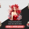 Poinsettias Watercolor Clipart Bundle - 515+ transparent PNG, Festive floral graphics, Poinsettia images, Commercial use, Digital download