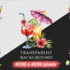 Alcoholic Drinks Watercolor Clipart Bundle - 690+ transparent PNG, Liquor cocktail illustrations, Drink png, Commercial use,Digital download
