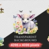 Lambs Watercolor Clipart Bundle - 432+ transparent PNG, Adorable farm illustrations, Cute lamb graphics, Commercial use, Digital download