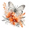 20 High-Quality Orange Silver Butterfly Clipart - Butterfly digital watercolor JPG instant download for commercial use - Digital download