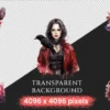 Gothic Ravens Watercolor Clipart Bundle - 445+ transparent PNG, Mystic raven graphics, Enigmatic witch bird, Commercial use,Digital download