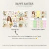 Happy Easter Seamless Patterns, Cozy floral easter JPEG, Checkered plaid pattern, Easter bunnies repeating pattern, Digital scrapbook paper