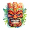 20 High-Quality Tiki Mask Clipart - Tiki mask digital watercolor JPG instant download for commercial use - Digital download