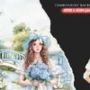 Modern Alice Watercolor Clipart Set - 250+ transparent PNG, Alice in wonderland graphics, Fairytale images, Commercial use, Digital download