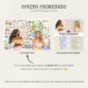 Spring Promenade Seamless Patterns, Spring JPEG, Cherry blossoms pattern, daisies, tulips, Floral repeating pattern, Digital scrapbook paper
