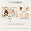 Autumn Planner Seamless Patterns, Cozy autumn JPEG, Maple leaves pattern, Acorns, Plaid, Pumpkins repeating pattern, Digital scrapbook paper