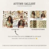 Autumn Gallery Seamless Patterns, Chic fall JPEG, Botanical pattern, Pumpkin, Falling leaves repeating pattern, Digital scrapbook paper
