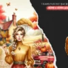 Autumn Enchantment Clipart Set - 120+ transparent PNG, Cozy autumn illustrations, Cottagecore fall images, Commercial use, Digital download