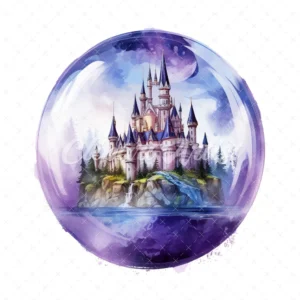 20 High-Quality Castle Crystal Balls Clipart - Castle balls digital watercolor JPG instant download for commercial use - Digital download