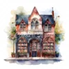 20 High-Quality Gothic Bookshop Clipart - Gothic bookshop digital watercolor JPG instant download for commercial use - Digital download