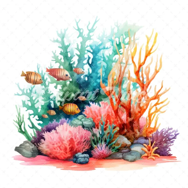 19 High-Quality Reef Clipart - Reef digital watercolor JPG instant download for commercial use - Digital download
