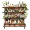 20 High-Quality Apothecary Cabinets Clipart - Apothecary digital watercolor JPG instant download for commercial use - Digital download