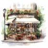 22 High-Quality Cafe Storefronts Clipart - Cafe storefronts digital watercolor JPG instant download for commercial use - Digital download