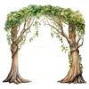 24 High-Quality Wedding Tree Arch Clipart - Tree arch digital watercolor JPG instant download for commercial use - Digital download