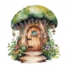 21 High-Quality Forest Fairy Doors Clipart - Forest fairy door digital watercolor JPG instant download for commercial use - Digital download