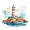20 High-Quality Lighthouses Clipart - Lighthouses digital watercolor JPG instant download for commercial use - Digital download