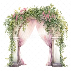 20 High-Quality Wedding Spring Arches Clipart - Wedding arches digital watercolor JPG instant download for commercial use - Digital download