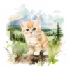20 High-Quality Cute Kitten Clipart - Cute kitten digital watercolor JPG instant download for commercial use - Digital download