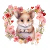 19 High-Quality Mouse in Heart Wreath Clipart - Mouse wreath digital watercolor JPG instant download for commercial use - Digital download