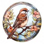 19 High-Quality Sparrow Stained Glass Clipart - Sparrow digital watercolor JPG instant download for commercial use - Digital download