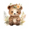 20 High-Quality Boho Cute Bears Clipart - Boho cute bears digital watercolor JPG instant download for commercial use - Digital download