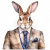19 High-Quality Bunny in Suit Clipart - Bunny in suit digital watercolor JPG instant download for commercial use - Digital download