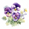19 High-Quality Pansy Clipart - Pansy flowers digital watercolor JPG instant download for commercial use - Digital download