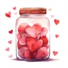 20 High-Quality Jar of Hearts Clipart - Jar of hearts digital watercolor JPG instant download for commercial use - Digital download