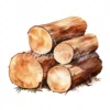 18 High-Quality Chopped Wood Clipart - Chopped wood digital watercolor JPG instant download for commercial use - Digital download