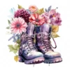 19 High-Quality Floral Boots Clipart - Floral boots digital watercolor JPG instant download for commercial use - Digital download