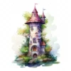 20 High-Quality Fairy Towers Clipart - Fairy towers digital watercolor JPG instant download for commercial use - Digital download
