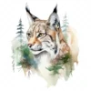 20 High-Quality Lynx Clipart - Lynx digital watercolor JPG instant download for commercial use - Digital download