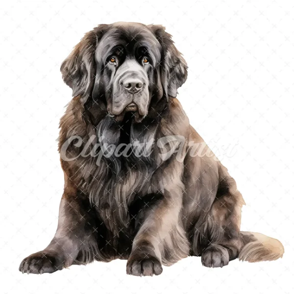 20 High-Quality Newfoundland Clipart - Newfoundland digital watercolor JPG instant download for commercial use - Digital download
